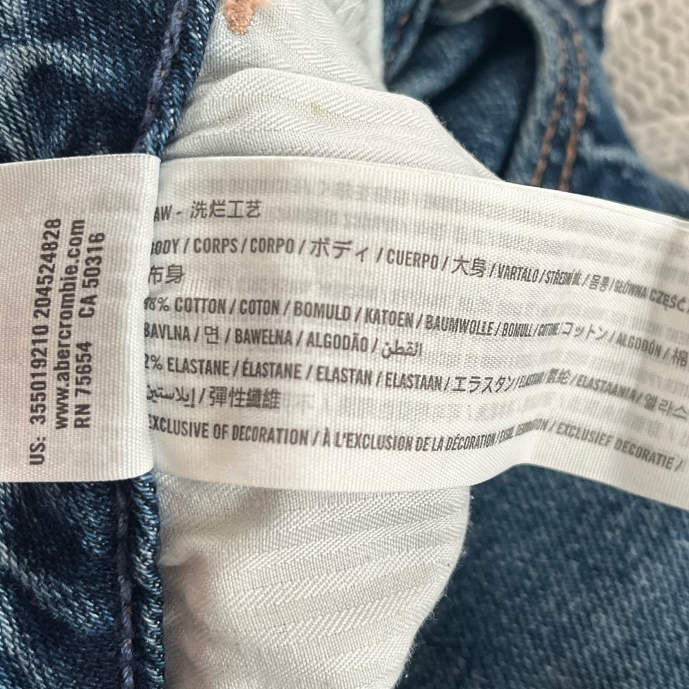 Hollister Vintage Stretch Distressed Curvy High-Rise Dad Jeans Women’s Size 0 - Picture 7 of 14